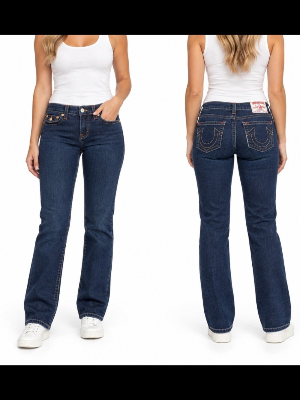 Vintage True Religion Stella Straight Jeans Womens Size 30 Made USA Indigo - Picture 1 of 9